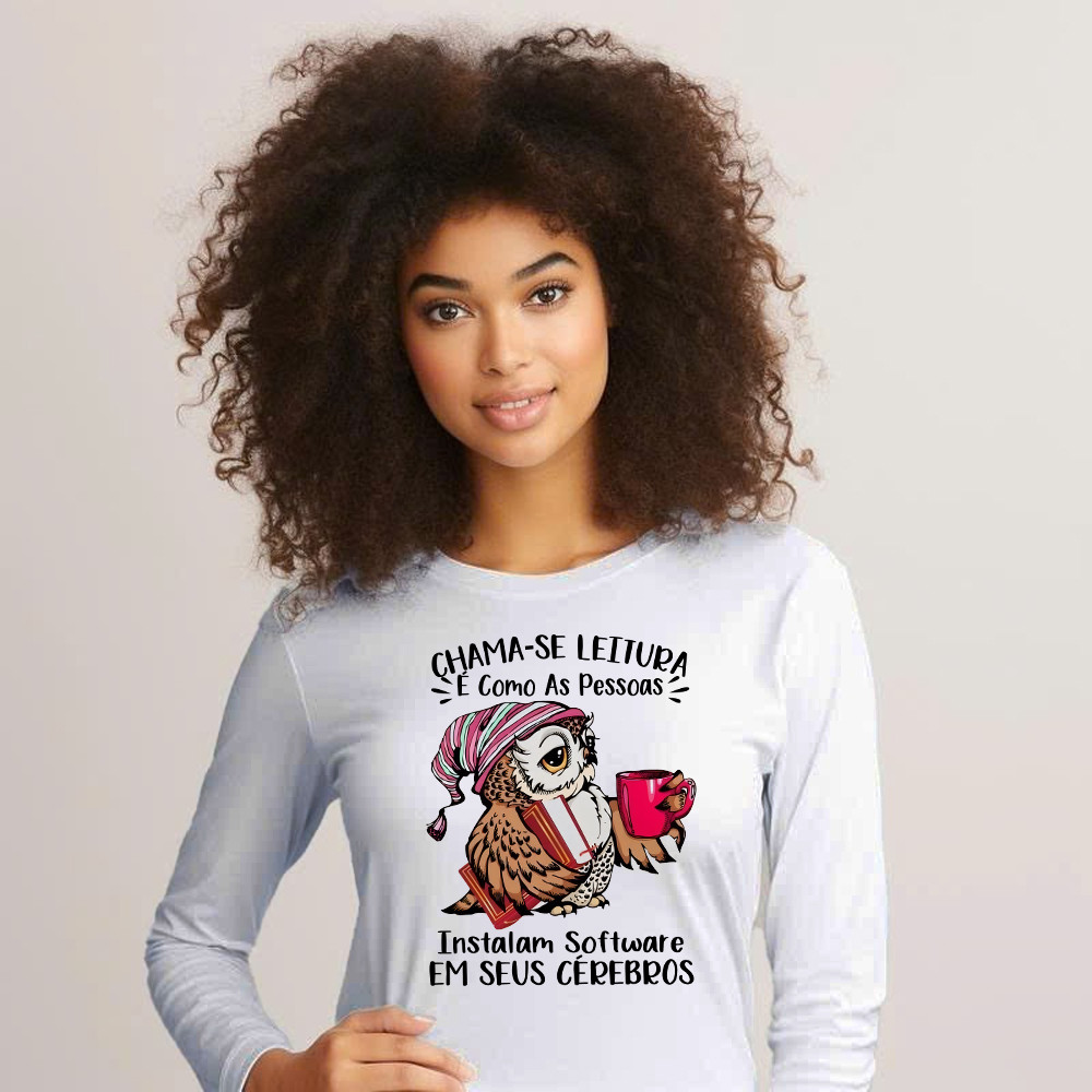 Chama Se Leitura E Como As Pessoas Shirt Unique Funny Owl Design Long Sleeve Shirt Gift For Boyfriend